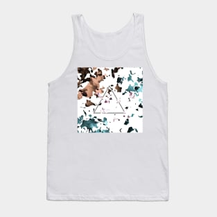 Abstract Brown and Blue with Triangle Shape Tank Top